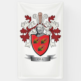 Gill Family Crest Coat of Arms Banner