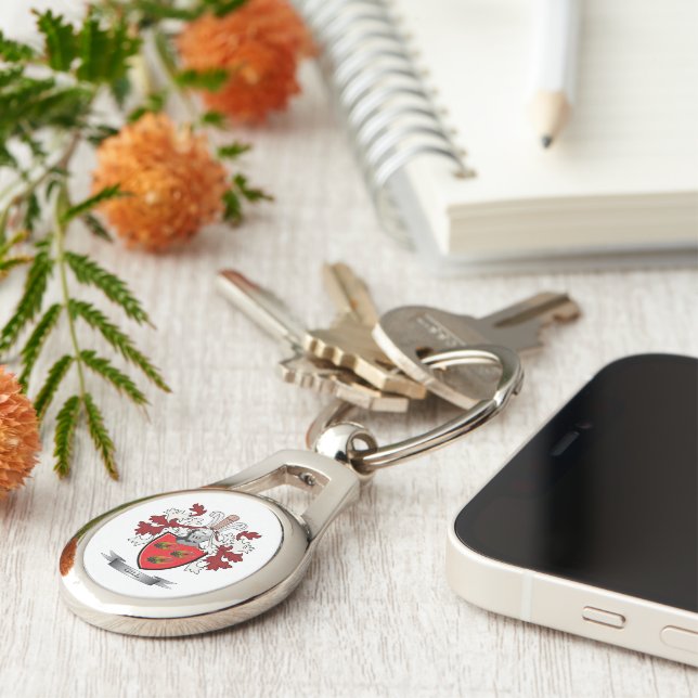 Gill Family Crest Coat of Arms Keychain (Side)