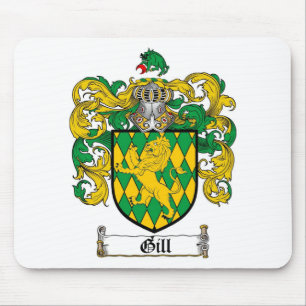GILL FAMILY CREST - GILL COAT OF ARMS MOUSE PAD