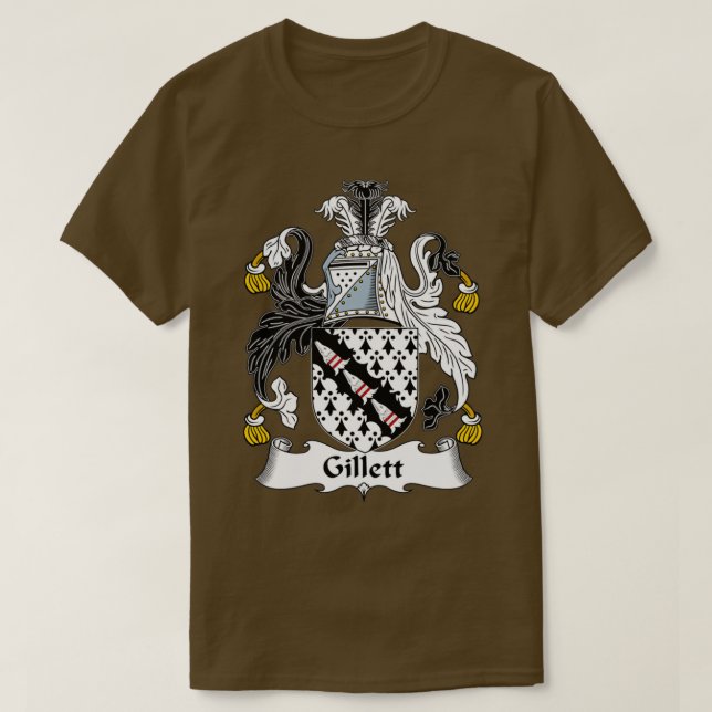 Gillett Coat of Arms Family Crest  T-Shirt (Design Front)