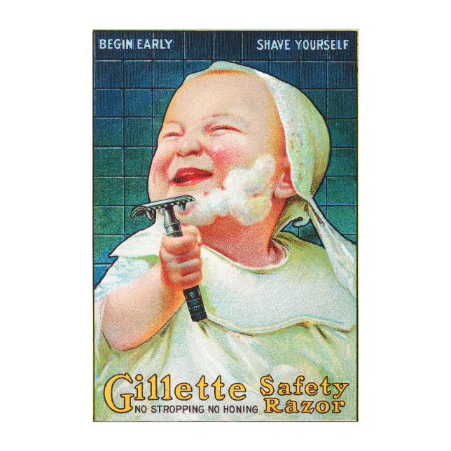 Gillette Safety Razor - Begin Early Shave Canvas Print | Zazzle