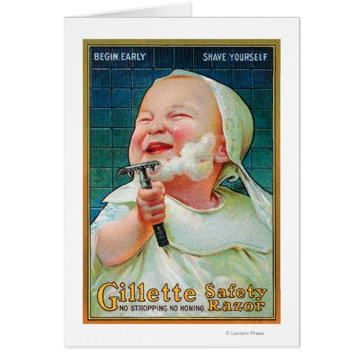 Gillette Safety Razor - Begin Early Shave Cards (Front)