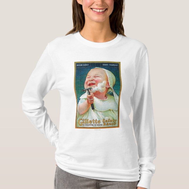 Gillette Safety Razor - Begin Early Shave T-Shirt (Front)