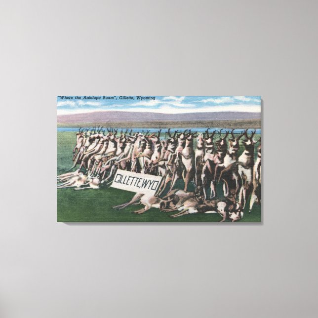 Gillette, WY - Where the Antelope Roam Canvas Print (Front)