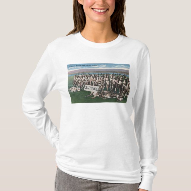 Gillette, WY - Where the Antelope Roam T-Shirt (Front)