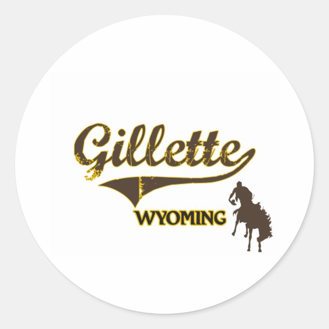 Gillette Wyoming City Classic Round Sticker (Front)