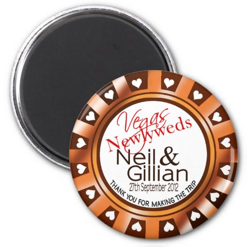 Gillians Vegas Newlyweds Casino Chip Magnet Favor