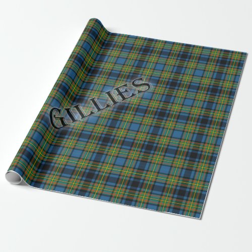 Gillies Tartan with the Last Name Wrapping Paper
