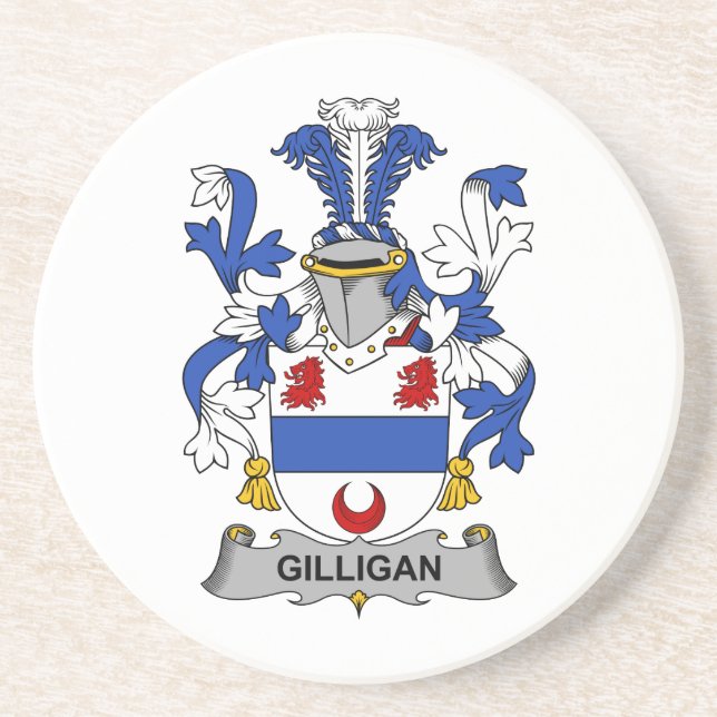 Gilligan Family Crest Sandstone Coaster (Front)