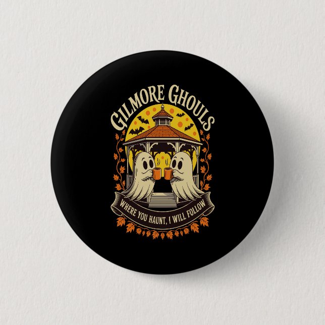Gilmore Ghouls Halloween Ghost Button (Front)