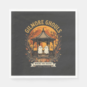 Gilmore Ghouls Halloween Ghost Gazebo Design_1 Napkins
