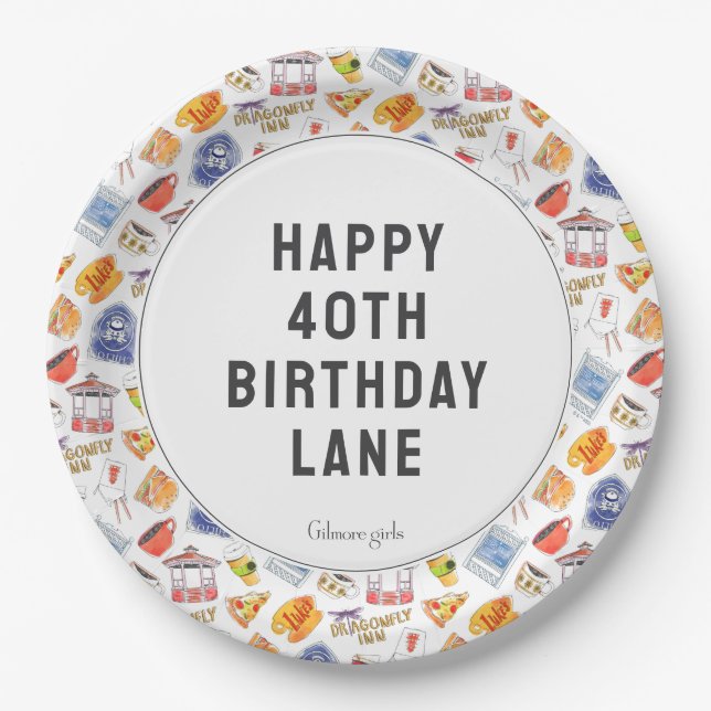 Gilmore Girl's Birthday Paper Plates (Front)