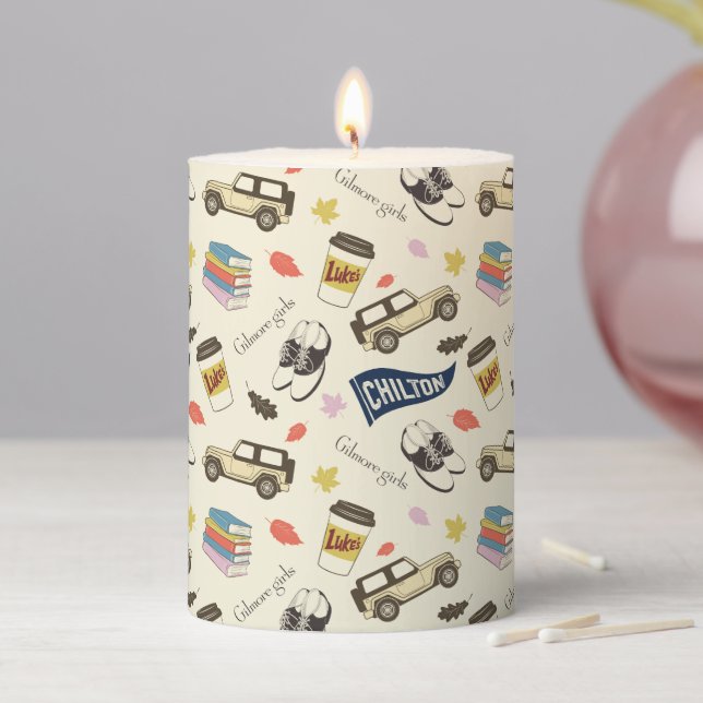 Gilmore Girls Chilton Fall Pattern Pillar Candle (In Situ)