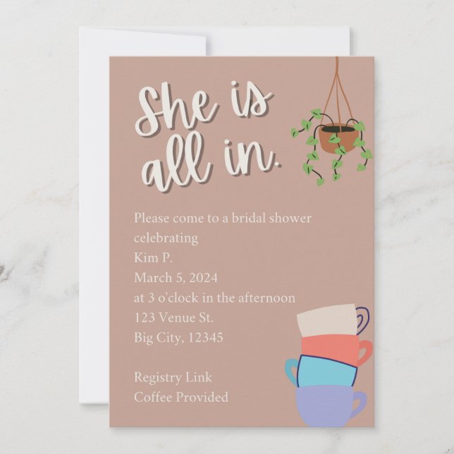 gilmore girls coffee bridal shower  invitation (Front)