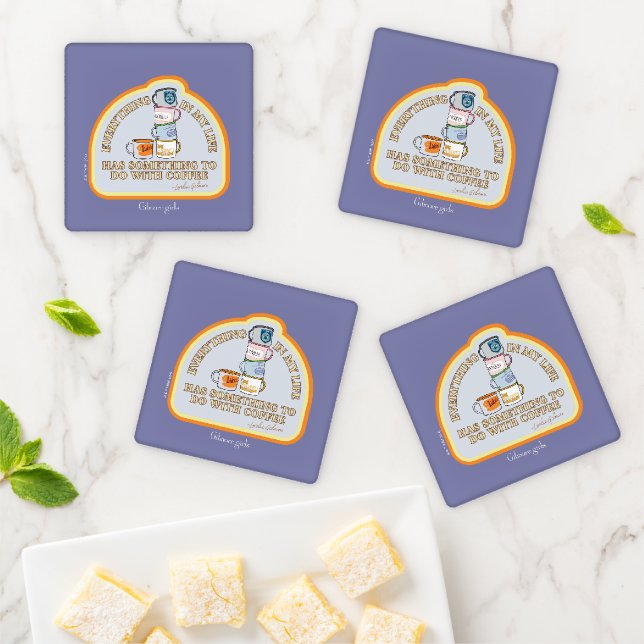 Gilmore Girls | Coffee Quote Graphic Coaster Set (In Situ)