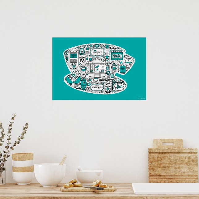 Gilmore Girls Doodle Art Poster (Kitchen)