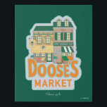 Gilmore Girls | Doose's Market Faux Canvas Print<br><div class="desc">Take a stroll down memory lane with this fun and colorful illustration of Doose's Market, the local grocery store where many Stars Hollow antics unfold. Featuring the quaint exterior with vibrant fruits, vegetables, and the iconic store sign, this design is perfect for fans who appreciate the quirky charm of Taylor...</div>
