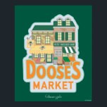 Gilmore Girls | Doose's Market Poster<br><div class="desc">Take a stroll down memory lane with this fun and colorful illustration of Doose's Market, the local grocery store where many Stars Hollow antics unfold. Featuring the quaint exterior with vibrant fruits, vegetables, and the iconic store sign, this design is perfect for fans who appreciate the quirky charm of Taylor...</div>