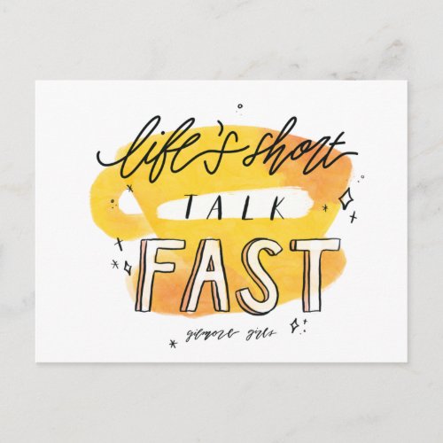 Gilmore Girls  Lifes Short Talk Fast Postcard