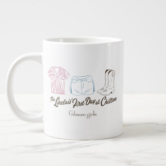 Gilmore Girls Lorelai Chilton Outfit Design Giant Coffee Mug (Left)