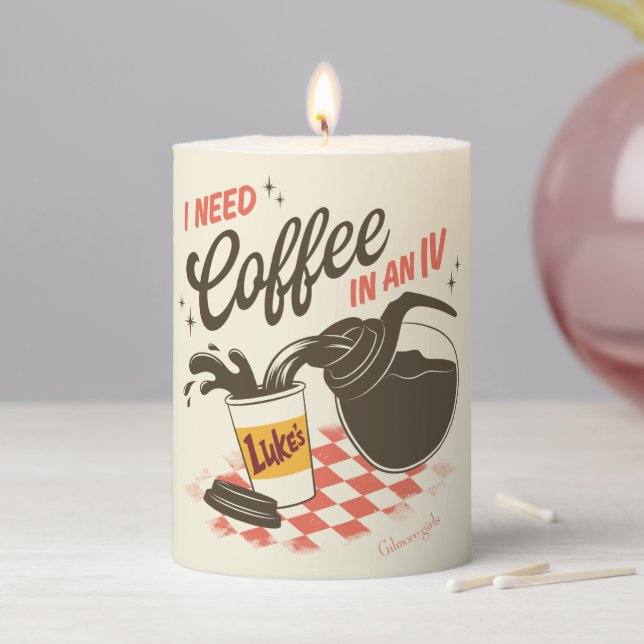 Gilmore Girls Luke’s Coffee IV Quote Pillar Candle (In Situ)