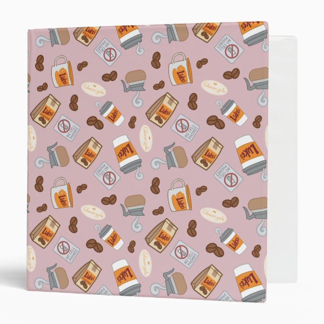 Gilmore Girls | Luke's Diner Coffee Pattern 3 Ring Binder (Front/Inside)