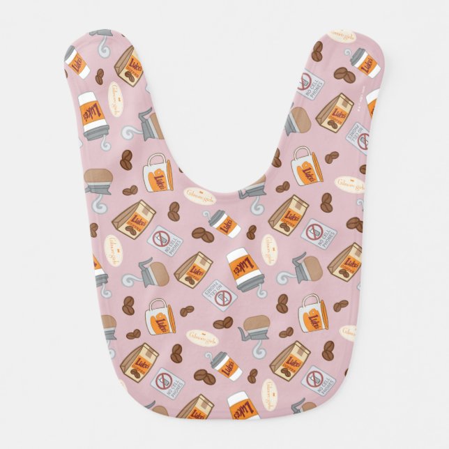 Gilmore Girls | Luke's Diner Coffee Pattern Baby Bib (Front)