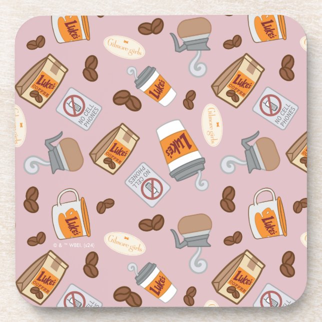 Gilmore Girls | Luke's Diner Coffee Pattern Beverage Coaster (Front)