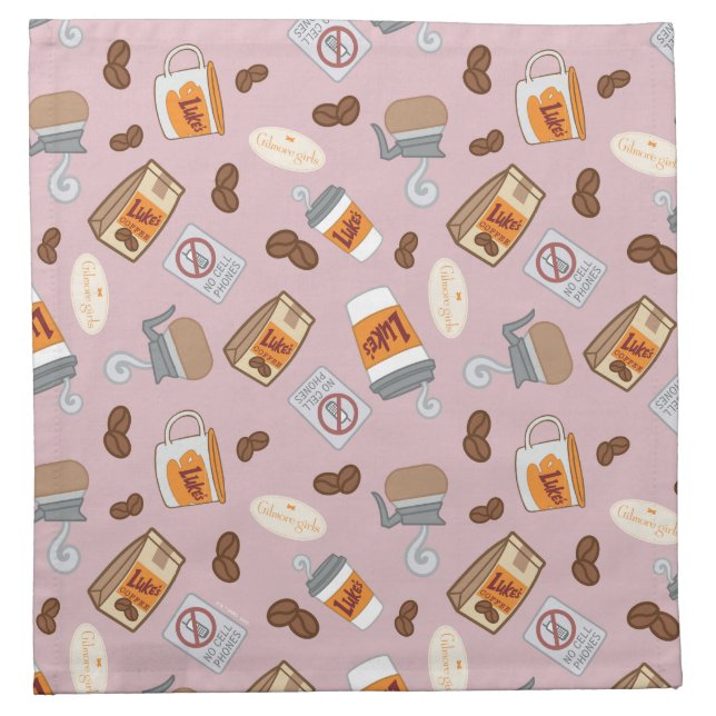 Gilmore Girls | Luke's Diner Coffee Pattern Cloth Napkin (Front)