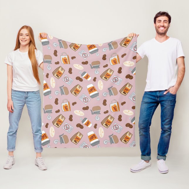 Gilmore Girls | Luke's Diner Coffee Pattern Fleece Blanket (In Situ)