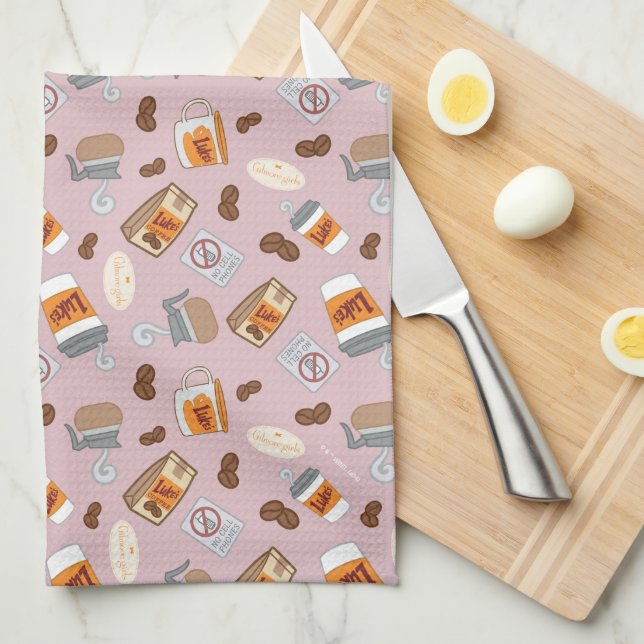 Gilmore Girls | Luke's Diner Coffee Pattern Kitchen Towel (Quarter Fold)