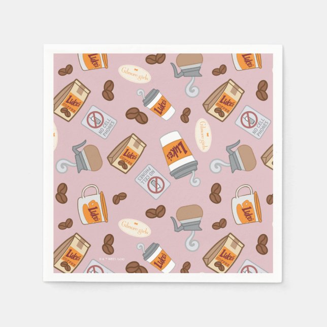 Gilmore Girls | Luke's Diner Coffee Pattern Napkins (Front)