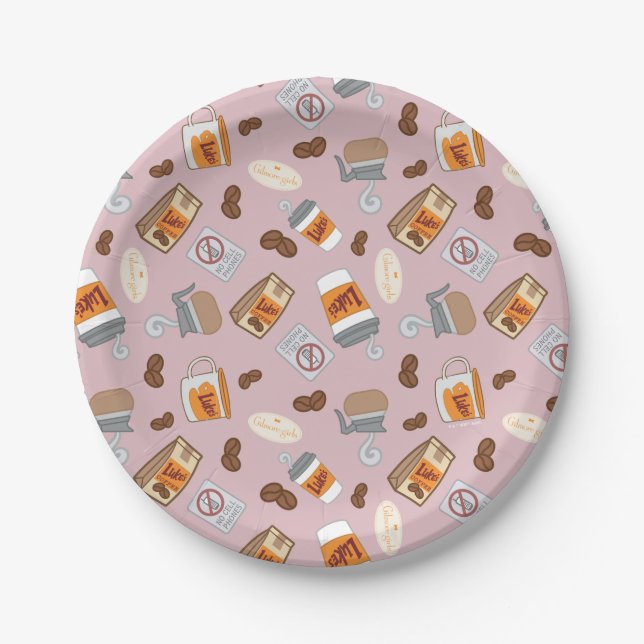 Gilmore Girls | Luke's Diner Coffee Pattern Paper Plates (Front)