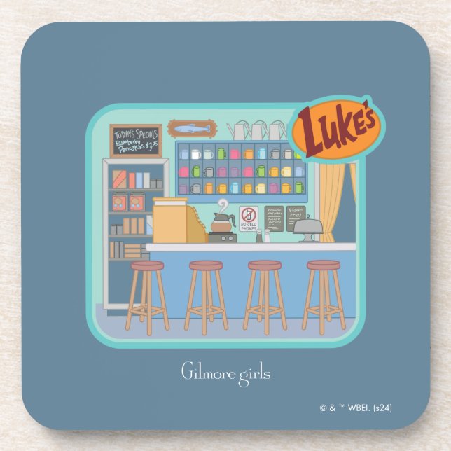 Gilmore Girls | Luke's Diner Graphic Beverage Coaster (Front)