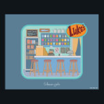 Gilmore Girls | Luke's Diner Graphic Poster<br><div class="desc">Step inside the heart of Stars Hollow with this charming illustration of Luke's Diner. From the classic counter stools to the colorful chalkboard menu,  this design captures every detail of the beloved local hangout.</div>