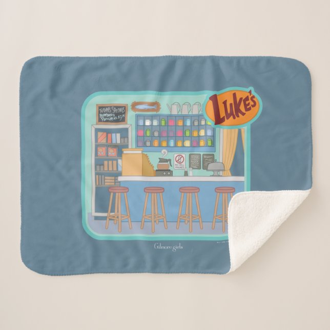 Gilmore Girls | Luke's Diner Graphic Sherpa Blanket (Front (Horizontal))