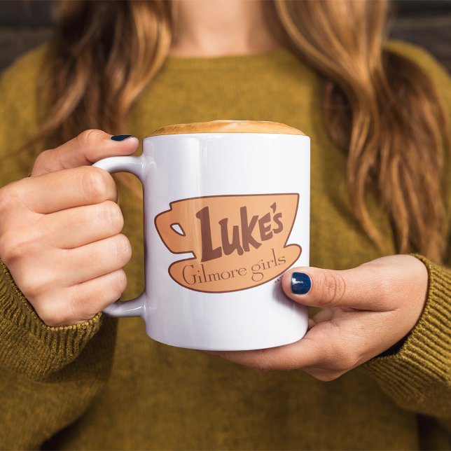 Gilmore Girls | Luke's Diner Logo Giant Coffee Mug (Person holding mug)