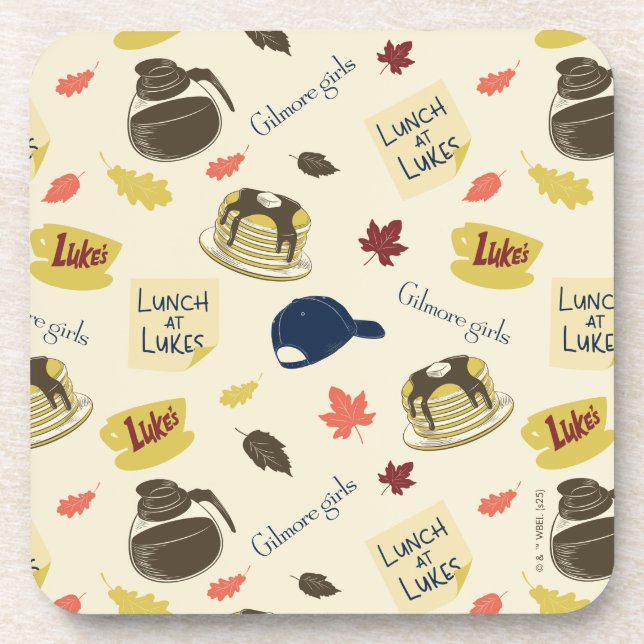 Gilmore Girls Lunch at Luke’s Pattern Beverage Coaster (Front)