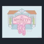 Gilmore Girls | Miss Patty's School of Ballet Poster<br><div class="desc">Embrace the charm of Stars Hollow with this delightful illustration of Miss Patty's School of Ballet. Featuring the iconic ballet slippers and pastel pink sign,  this design captures the essence of the beloved dance studio where so many town stories begin.</div>