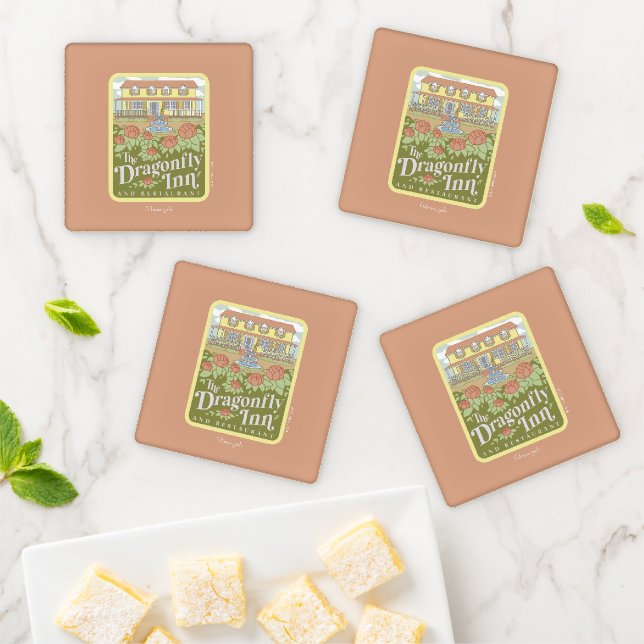 Gilmore Girls | The Dragonfly Inn & Restaurant Coaster Set (In Situ)