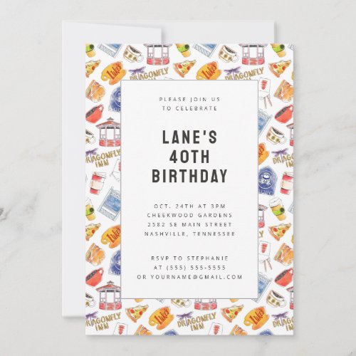 Gilmore Girls Watercolor Icons Birthday Invitation