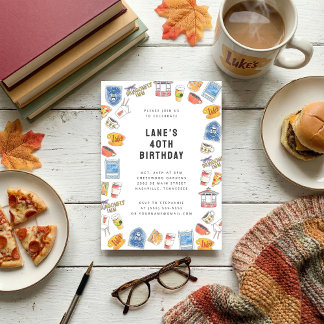 Gilmore Girls Watercolor Icons Birthday Invitation