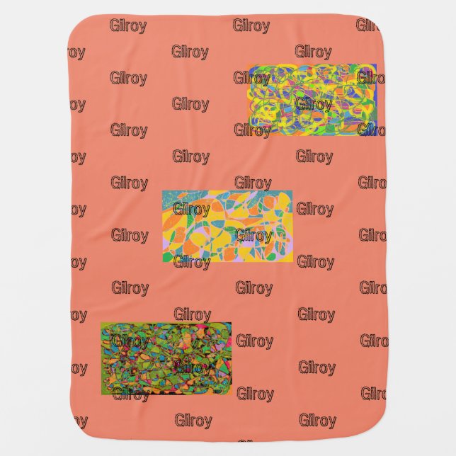 Gilroy blanket with patches and word Gilroy (Front)