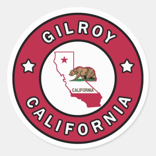 Gilroy California Classic Round Sticker