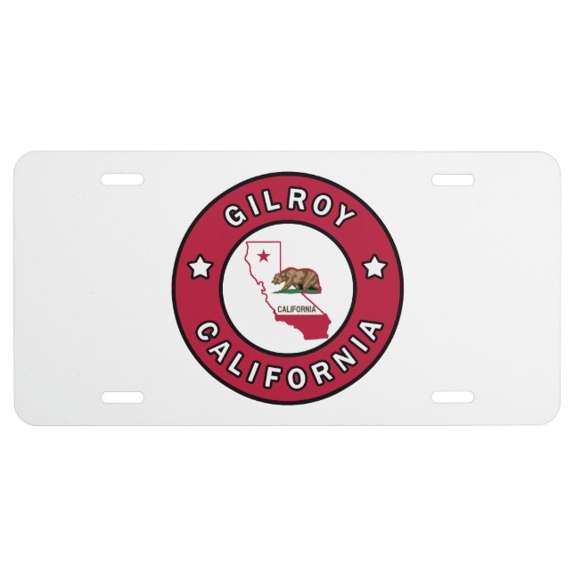Gilroy California License Plate (Front)