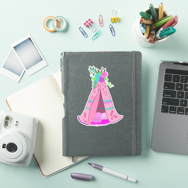 Gilry Pink Tent Tribal Teepee Sticker (iPad Cover)