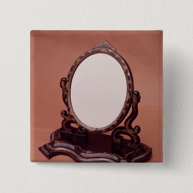Gilt-painted papier-mache mirror, c.1890 pinback button (Front)