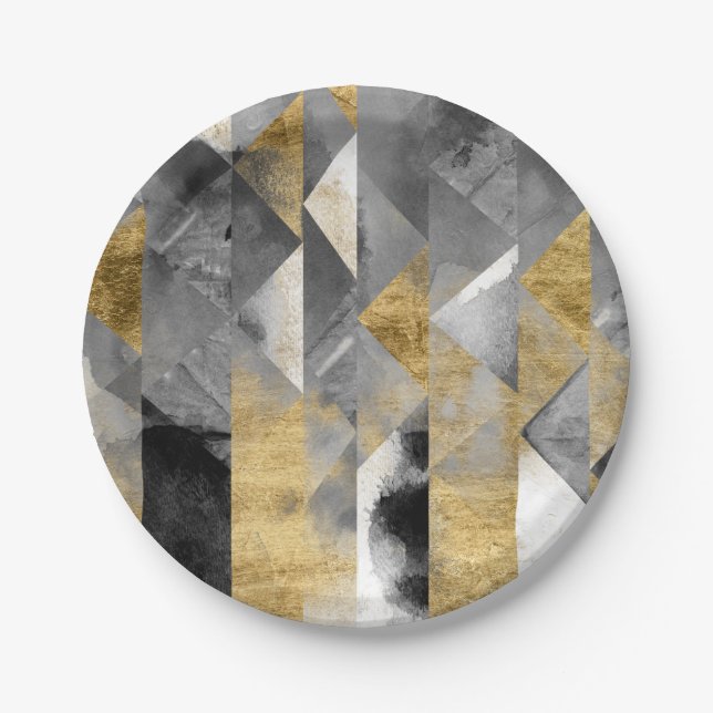Gilt Reflections I Paper Plates (Front)