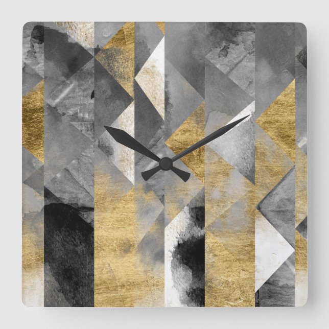 Gilt Reflections I Square Wall Clock (Front)