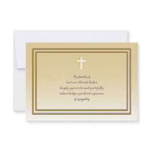 Gilt Sympathy Thank You Card
